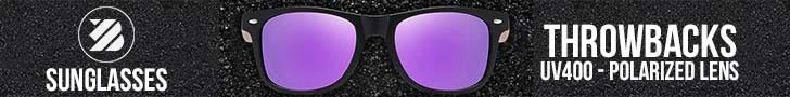 BOXA Throwbacks Retro Black & Walnut Wood Sunglasses